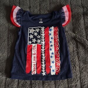 Patriotic Kids Shirt with Ruffle Sleeves